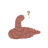 Dessin d'un ver de terre l'air confus
